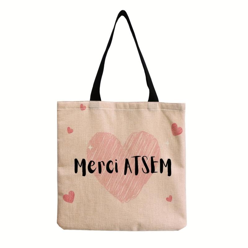 Flower Print Canvas Tote Bag Gift for Teachers and Mothers