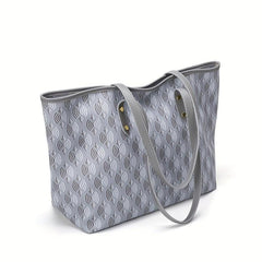 Geometric Pattern Tote Bag Set Stylish Shoulder Bag With Purse