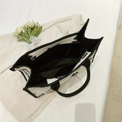 Bow Pattern Large Capacity Canvas Tote Satchel Bag