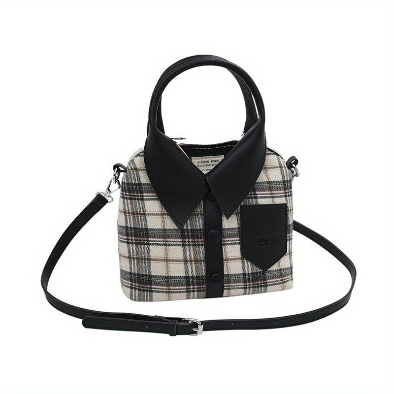 Plaid Shirt Shaped Handbag Crossbody Satchel Purse