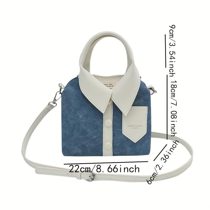 Plaid Shirt Shaped Handbag Crossbody Satchel Purse