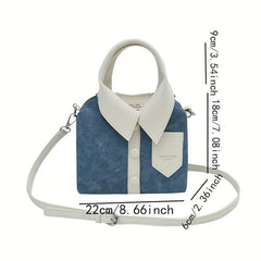 Plaid Shirt Shaped Handbag Crossbody Satchel Purse