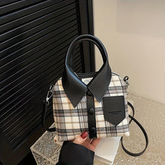 Plaid Shirt Shaped Handbag Crossbody Satchel Purse