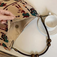 Boho Canvas Shoulder Bag Retro Large Handbag