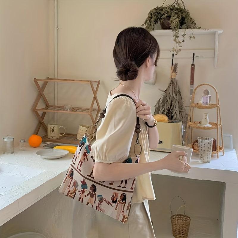 Boho Canvas Shoulder Bag Retro Large Handbag