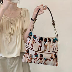 Boho Canvas Shoulder Bag Retro Large Handbag