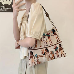 Boho Canvas Shoulder Bag Retro Large Handbag