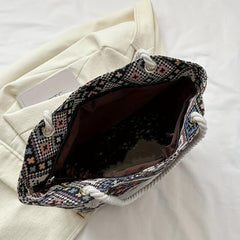 Vintage Geometric Tote Bag Ethnic Shoulder Bag Women's Handbag