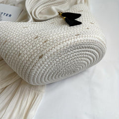 Summer Woven Tote Bag For Women Tassel Decor Shoulder Bag