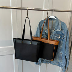 Large Capacity Nylon Tote Bag Colorblock Shoulder Bag