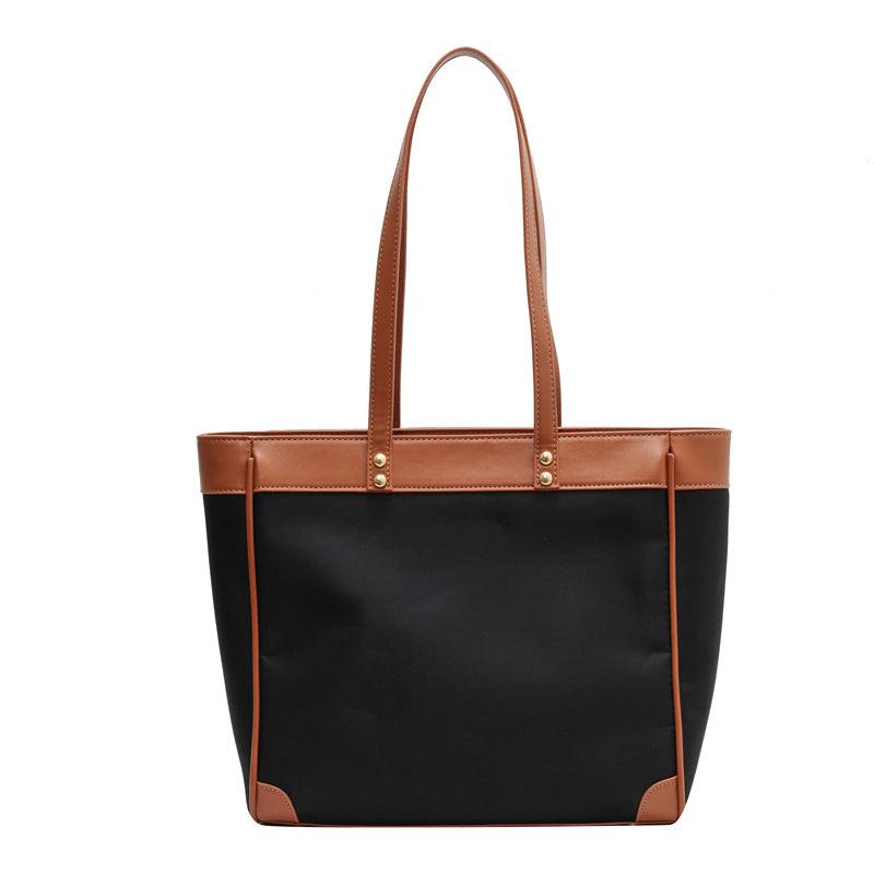 Large Capacity Nylon Tote Bag Colorblock Shoulder Bag