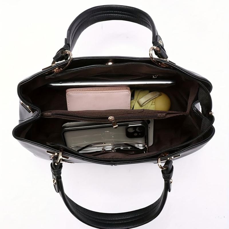 Large Capacity Tote Bag Casual Top Handle Handbag With Heart Pendant