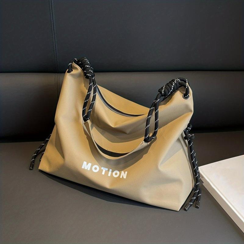 Large Capacity Zipper Tote Hobo Bag PU Leather Textured Shoulder Bag