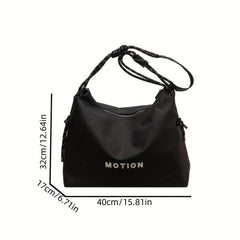 Large Capacity Zipper Tote Hobo Bag PU Leather Textured Shoulder Bag
