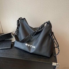 Large Capacity Zipper Tote Hobo Bag PU Leather Textured Shoulder Bag