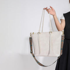Vintage Large Capacity Shoulder Bag Classic Tote Bag with Fixed Straps
