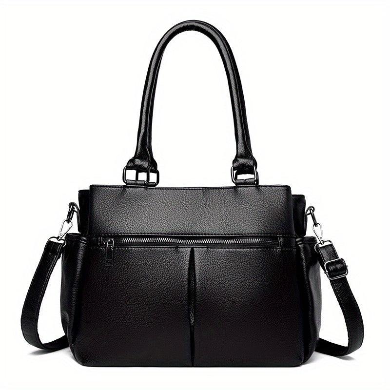 Classic Solid Tote Bag All Match Shoulder Bag Women's Minimalist Handbag