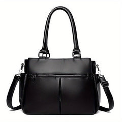 Classic Solid Tote Bag All Match Shoulder Bag Women's Minimalist Handbag