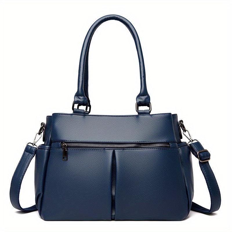 Classic Solid Tote Bag All Match Shoulder Bag Women's Minimalist Handbag