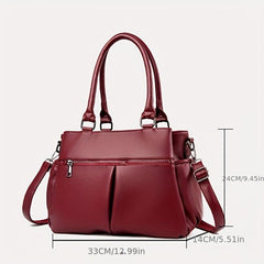 Classic Solid Tote Bag All Match Shoulder Bag Women's Minimalist Handbag