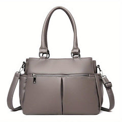 Classic Solid Tote Bag All Match Shoulder Bag Women's Minimalist Handbag