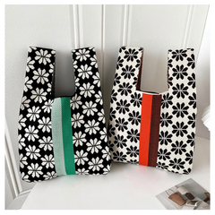 Snowflake Pattern Crochet Bag Knitted Tote Handbags Women's Vest