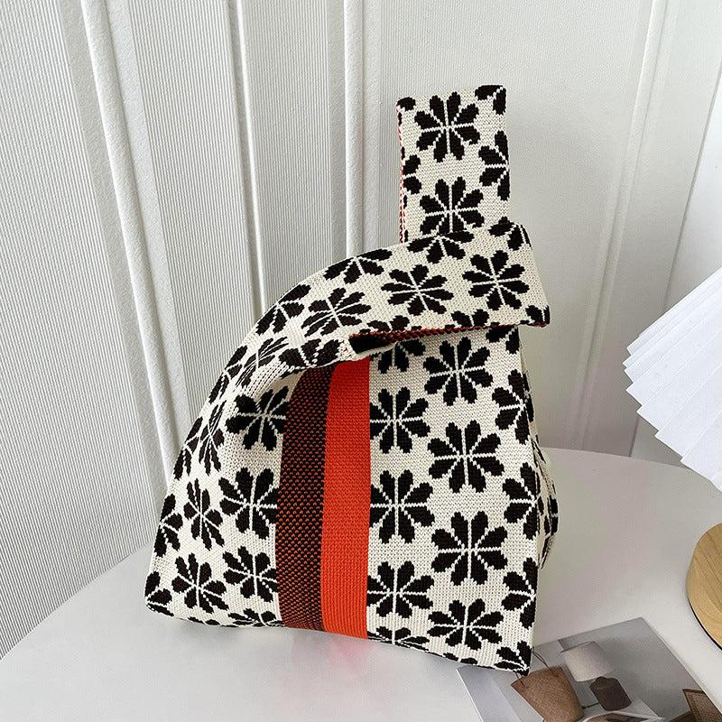 Snowflake Pattern Crochet Bag Knitted Tote Handbags Women's Vest