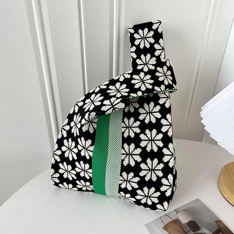 Snowflake Pattern Crochet Bag Knitted Tote Handbags Women's Vest