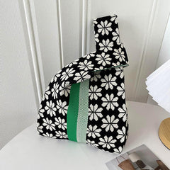 Snowflake Pattern Crochet Bag Knitted Tote Handbags Women's Vest