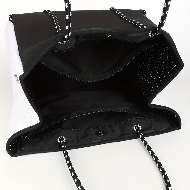 Neoprene Summer Beach Bag Large Capacity Tote Bag Contrast Shoulder Bag