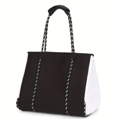 Neoprene Summer Beach Bag Large Capacity Tote Bag Contrast Shoulder Bag