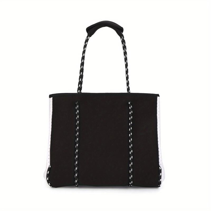 Neoprene Summer Beach Bag Large Capacity Tote Bag Contrast Shoulder Bag