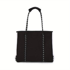 Neoprene Summer Beach Bag Large Capacity Tote Bag Contrast Shoulder Bag