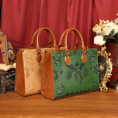 Vintage Phoenix Embossed Tote Bag Ethnic Style Shoulder Bag