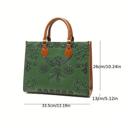 Vintage Phoenix Embossed Tote Bag Ethnic Style Shoulder Bag