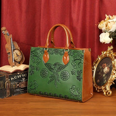 Vintage Phoenix Embossed Tote Bag Ethnic Style Shoulder Bag