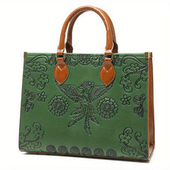 Vintage Phoenix Embossed Tote Bag Ethnic Style Shoulder Bag
