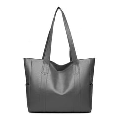 Large Capacity Shoulder Bag Zipper Handbag Casual Solid Tote Bag Women