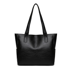 Large Capacity Shoulder Bag Zipper Handbag Casual Solid Tote Bag Women