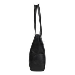 Large Capacity Shoulder Bag Zipper Handbag Casual Solid Tote Bag Women