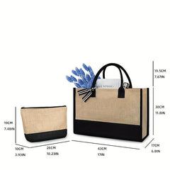 Large Capacity Letter Print Satchel Bag for Work