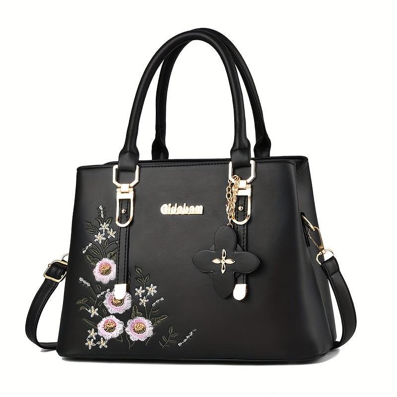 Floral Pattern Satchel Tote Bag Women's Shoulder Handbag