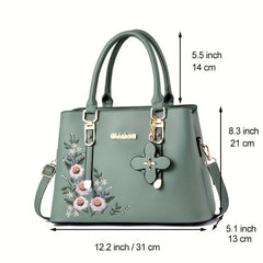 Floral Pattern Satchel Tote Bag Women's Shoulder Handbag