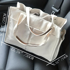 Large Capacity Canvas Tote Bag Lightweight Shoulder Bag