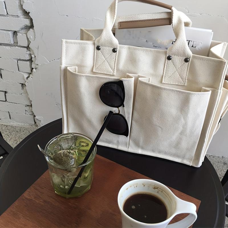 Large Capacity Canvas Tote Bag Lightweight Shoulder Bag