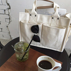 Large Capacity Canvas Tote Bag Lightweight Shoulder Bag
