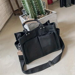 Women's Canvas Minimalist Tote Bag Lightweight Shoulder Bag