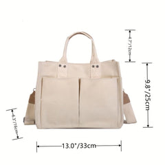 Women's Canvas Minimalist Tote Bag Lightweight Shoulder Bag