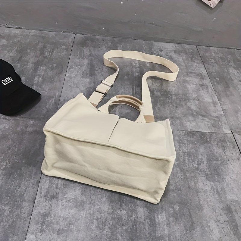 Women's Canvas Minimalist Tote Bag Lightweight Shoulder Bag