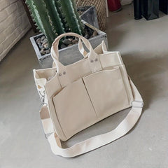 Women's Canvas Minimalist Tote Bag Lightweight Shoulder Bag